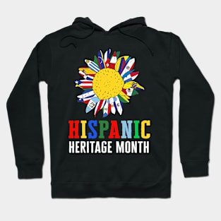 Hispanic Heritage Month Latino Counties Flags Sunflower 2022 Hoodie